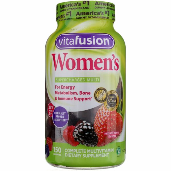 Vitafusion gomitas multivitamínicas mujer frutos del bosque paquete 3