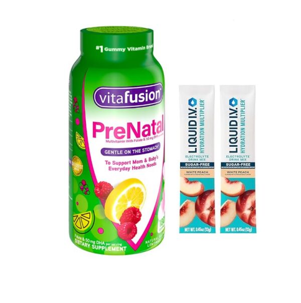 Vitafusion gomitas prenatales frambuesa y limonada paquete lateral