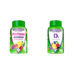 Vitafusion gomitas prenatales y vitamina D3 sabores naturales 150 unidades