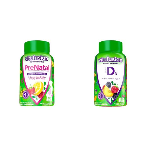 Vitafusion gomitas prenatales y vitamina D3 sabores naturales 150 unidades