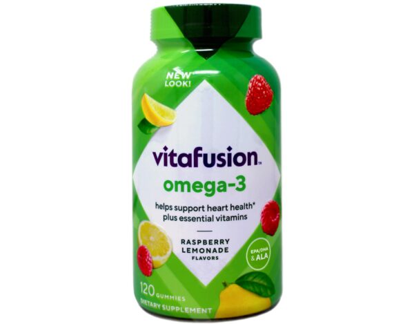 Etiqueta lateral de Vitafusion Omega-3