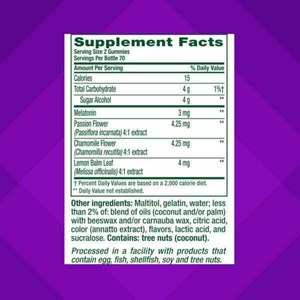 Vitafusion suplemento melatonina gomitas 3 mg para adultos
