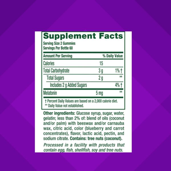 Vitafusion vitaminas gomosas melatonina sin gluten ni lácteos