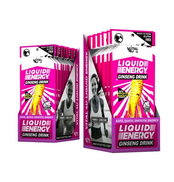 vital 4u shot energético líquido sabor café con ginseng y vitaminas b