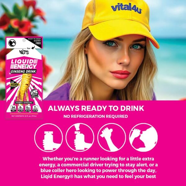 vital 4u shot energía rápida con vitaminas b y cafeína natural