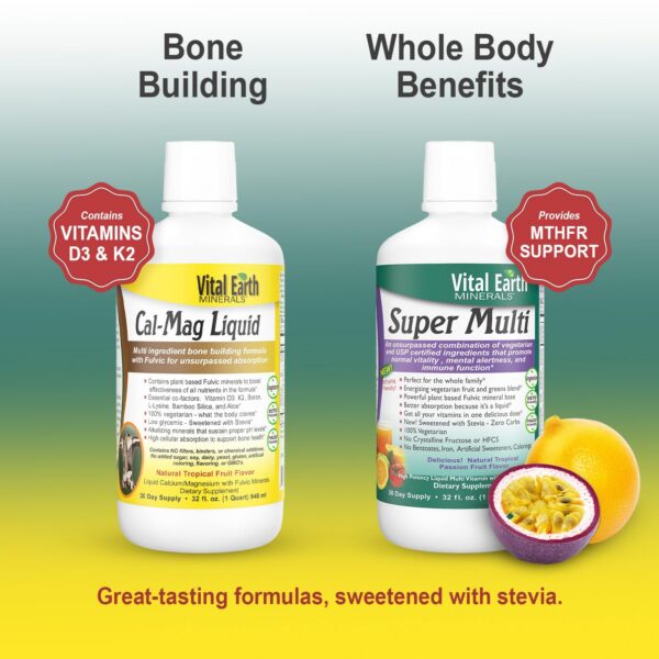 Vital Earth Minerals Cal Mag Líquido y Super Multi juntos