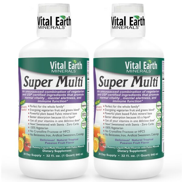 Vital Earth Minerals Super Multi multivitaminas líquidas con ácido fúlvico