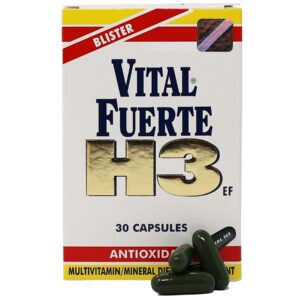 Version 1.0.0 Vital Fuerte H3 suplemento vitaminas minerales antioxidante rojo
