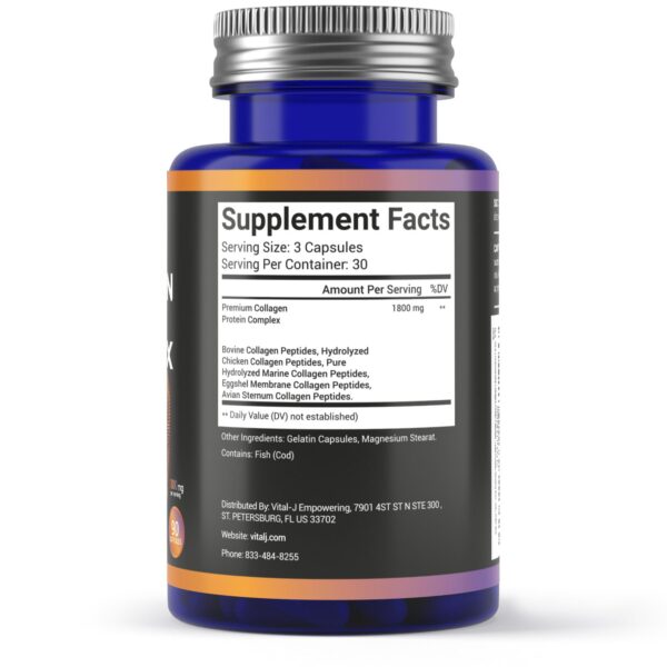 Etiqueta de ingredientes de colágeno Vital-J Empowering