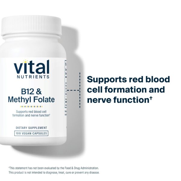 Cápsulas Vital Nutrients Vitamina B12 y metil folato