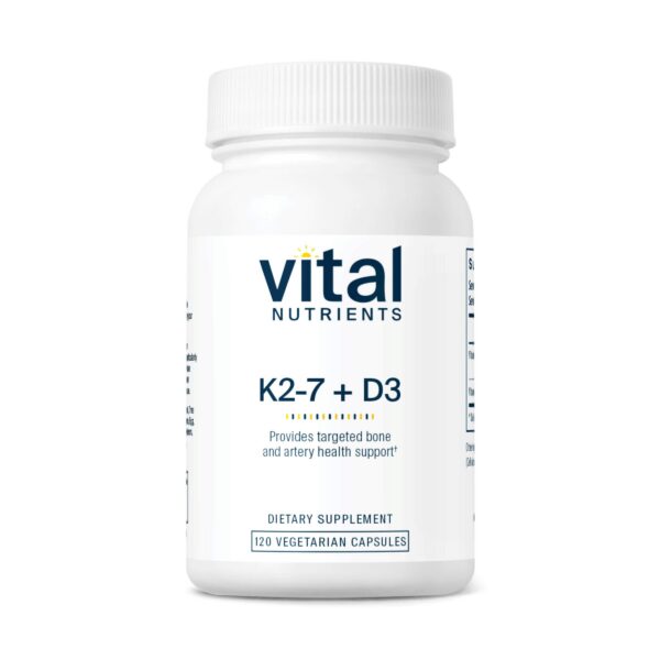 Vital Nutrients D3 y K2 etiqueta frontal