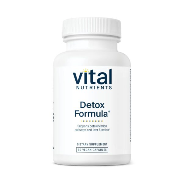 Version 1.0.0 Frasco de Vital Nutrients Detox Formula con cápsulas para detox hepático