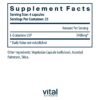 Etiqueta frontal de Vital Nutrients Glutamina