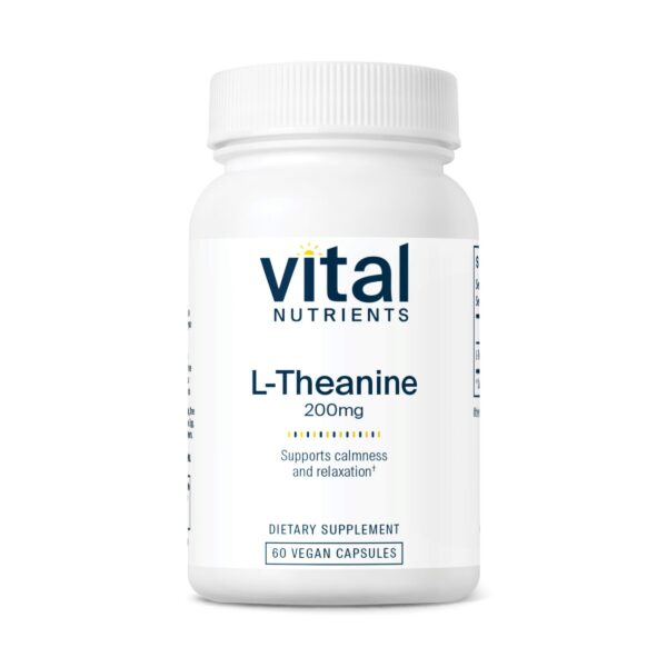 Version 1.0.0 Vital Nutrients L-Theanine 200mg etiqueta frontal