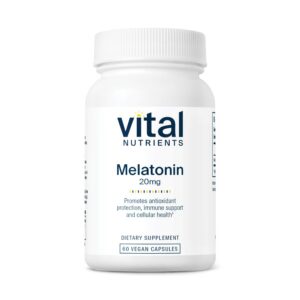 Vital Nutrients melatonina 20mg suplemento vegano 60 cápsulas