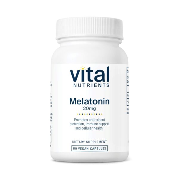 Vital Nutrients melatonina 20mg suplemento vegano 60 cápsulas