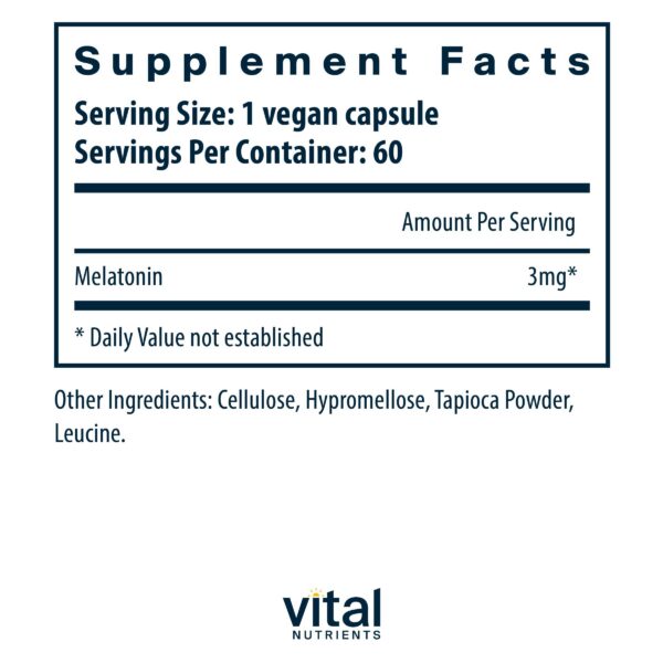 Vital Nutrients melatonina caja suplemento para dormir