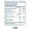 Etiqueta Vital Nutrients Tyrosine y Vitaminas B frasco