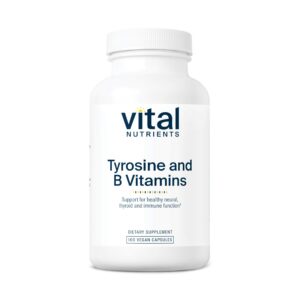 Vital Nutrients Tyrosine y Vitaminas B cápsulas frente a caja