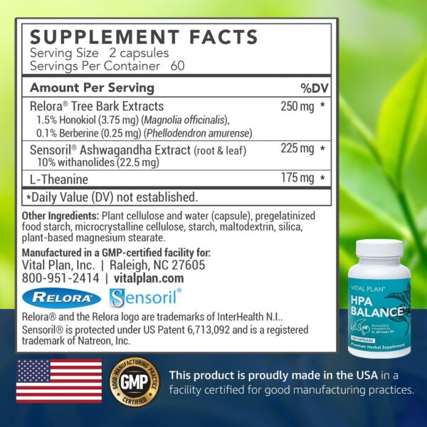 Etiqueta frontal Sensoril Ashwagandha Relora