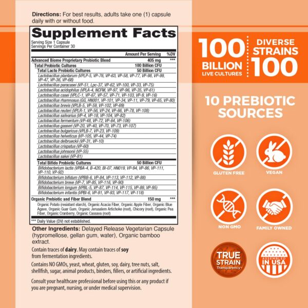 Vital Planet cápsulas prebióticas para salud digestiva