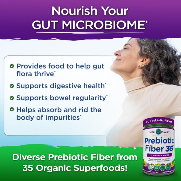 Vital Planet suplemento fibra y prebióticos en polvo 35 fuentes