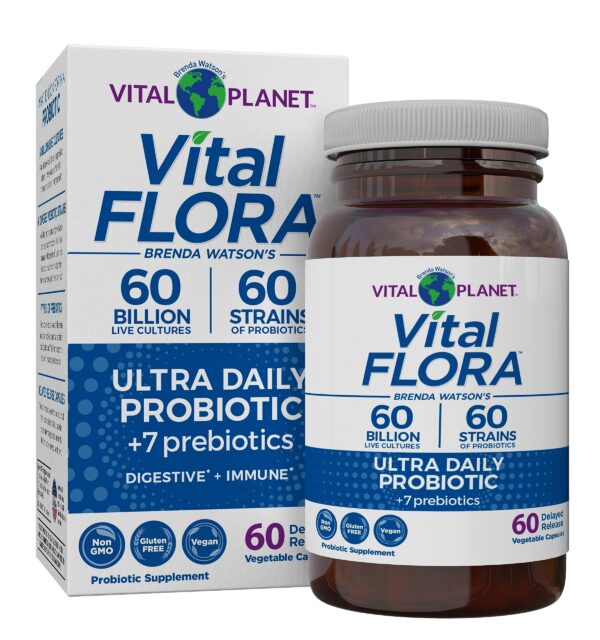 Version 1.0.0 Vital Planet Vital Flora probiótico diario 60 mil millones UFC