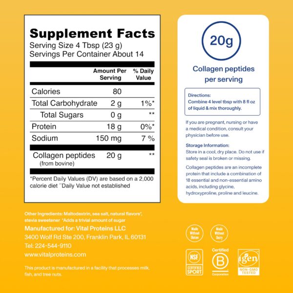 Bebida con polvo de colágeno vainilla