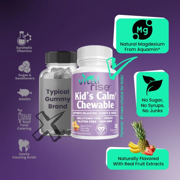 Caja y etiqueta de Vital Rise Kids Calm