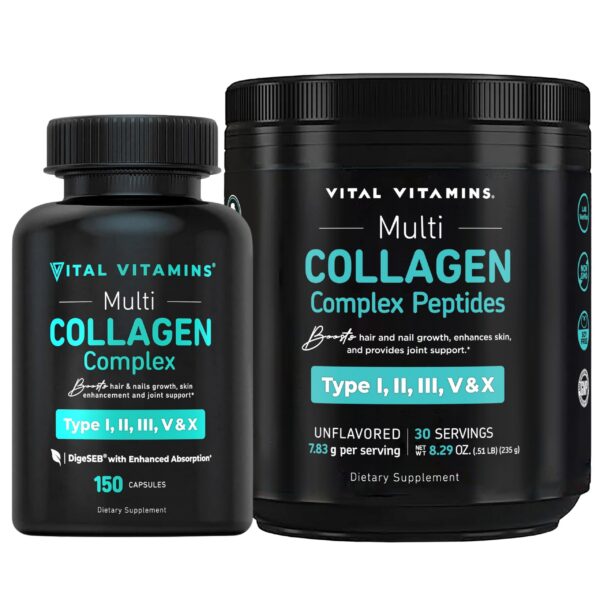 Vital Vitamins colágeno múltiple cápsulas – frontal