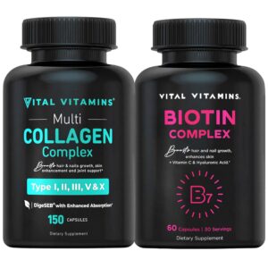 Envase de Vital Vitamins Multicollágeno con Biotina cápsulas