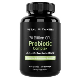 Vital Vitamins probióticos 70 mil millones ufc paquete frontal