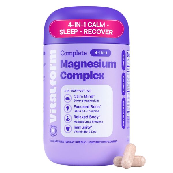 Frasco VitalForm magnesio glicinato 4 en 1