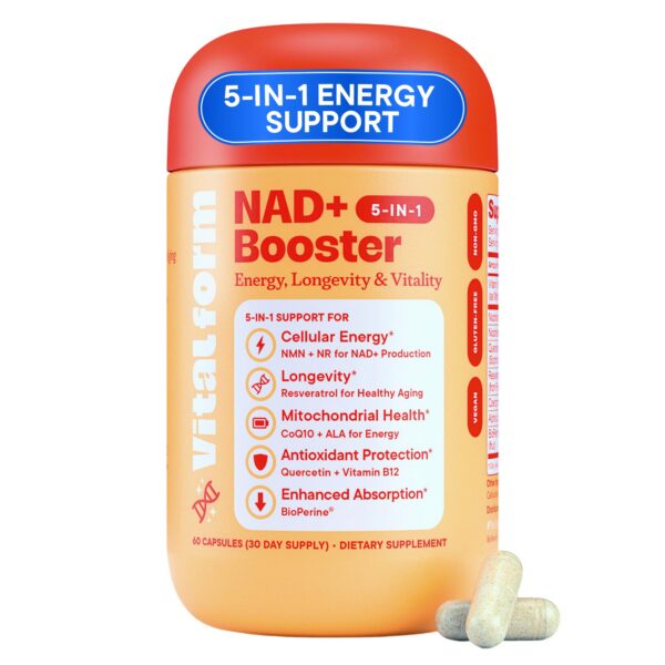 VitalForm NAD+ Booster frasco con cápsulas
