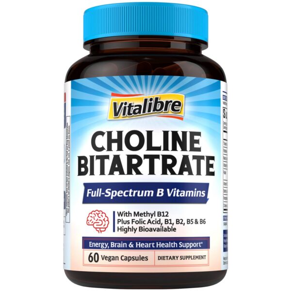 Vitalibre D3K2 y Colina Bitartrato cápsulas frasco