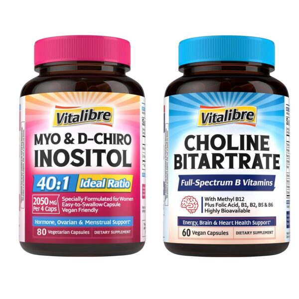 Etiqueta frontal de Vitalibre Inositol y Choline Bitartrate