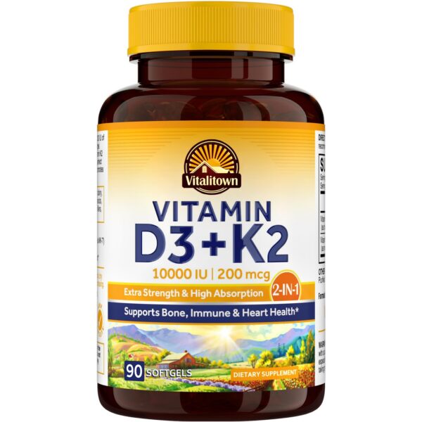 Vitalitown Vitamina D3 K2 10000 UI 90 cápsulas blandas
