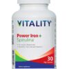 Vitality Power Iron + Spirulina frente de la botella