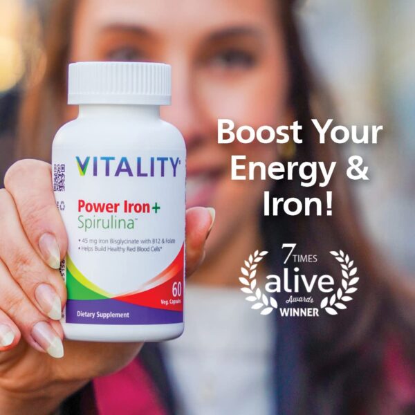 Tabla nutricional de Vitality Power Iron + Spirulina