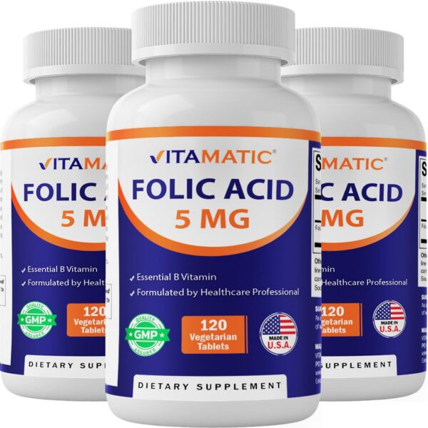 Vitamatic ácido fólico 5mg 120 tabletas vegetarianas