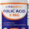 Vitamatic Ácido Fólico 5mg 120 tabletas vegetarianas apoyo prenatal