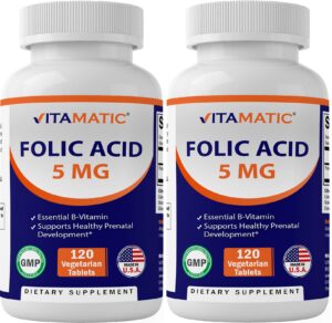 Version 1.0.0 Vitamatic ácido fólico 5mg 240 tabletas paquete doble apoyo prenatal