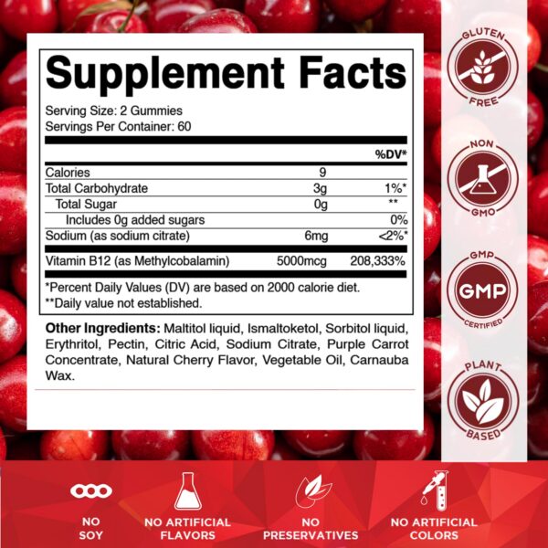 Gomitas Vitamatic B12 sabor cereza close-up