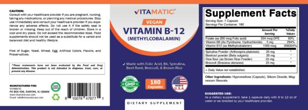 Vitamatic B12 vegano cápsula 1000 mcg