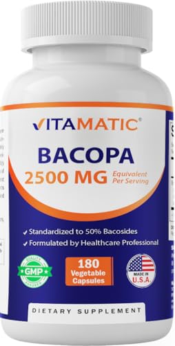 Vitamatic Bacopa Monnieri suplemento cognitivo botella 180 cápsulas