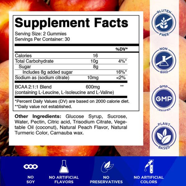 Version 1.0.0 Etiqueta y logotipo de Vitamatic BCAA Gomitas