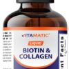 Version 1.0.0 Gotas de Biotina y Colágeno de Vitamatic en botella.
