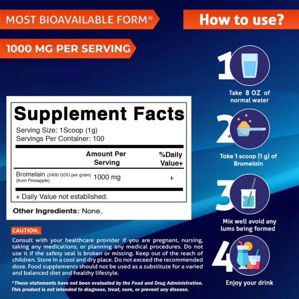 Etiqueta frontal de Vitamatic Bromelain