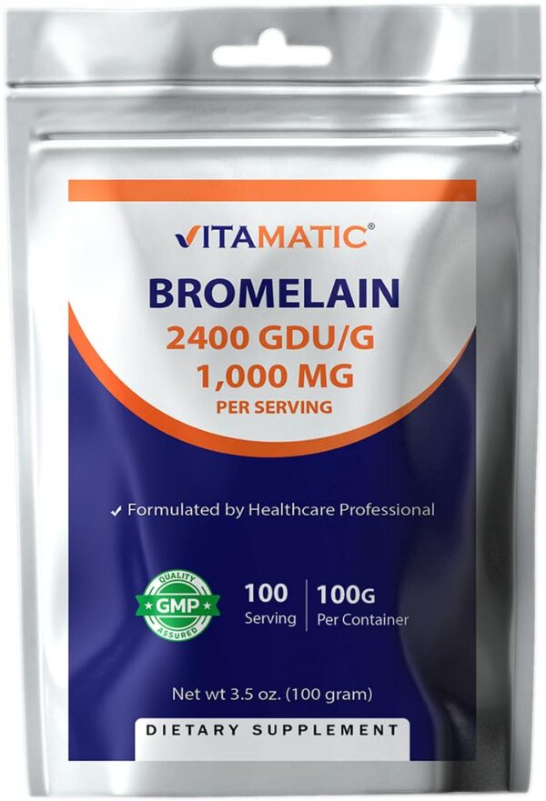 Frasco de Vitamatic Bromelain 1000 mg
