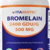 Frasco Vitamatic Bromelina 500 mg con etiqueta